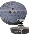Manhole Cover And Frame Made From PE Plastic With Handle, heavy duty round septic tank lid showing measurements and weight capacity.