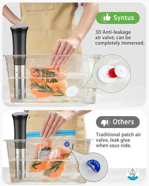 Demonstration of 60 Piece Vacuum Sealer Bags Set For Food Storage In Three Sizes 8x10, 10x13.8, And 11.8x13.8 Inches BPA Free