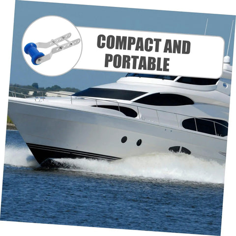 Boat on water with inset of Adjustable Keel Roller With Steel Frame Brackets For Boat Trailer And Rubber Wheel Sealed Bearing Design