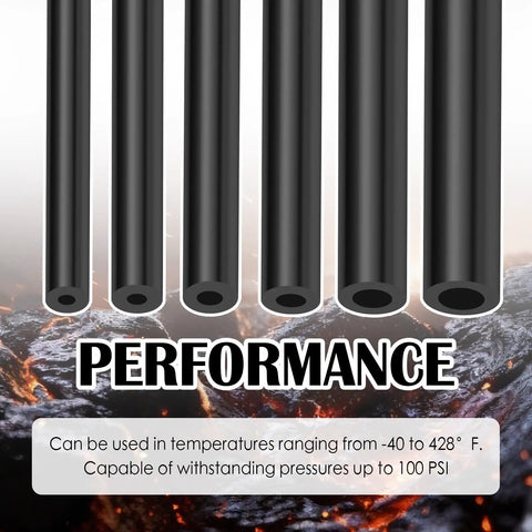 Awesome 6 Feet Long Premium Silicone Vacuum Hoses Kit For Auto Engines With 1/8 To 3/8 Inch Sizes And A Full Set Of 64 Fittings Connectors For Car Repairs Mods, black hoses