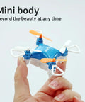 Super Pocket Drone With 360 Degree Flips And Altitude Hold For Kids And Beginners held in hand, showing its compact size and design.