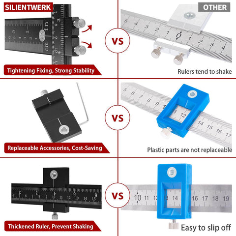 Comparison of All Aluminum Cabinet Hardware Jig Kit For Precision Pro Grade Fast Installations with other tools, highlighting stability and durability.
