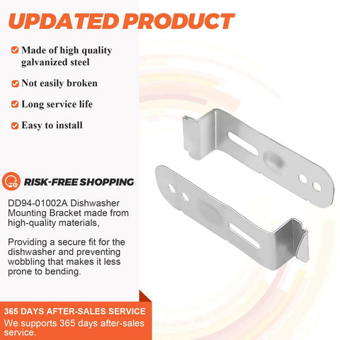 Dishwasher Mounting Bracket Install Kit Upgrade With 2 Mounting Brackets And 6 Screws For Secure Fit Replacement Hardware