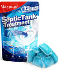 Septic Tank Treatment 12 Pack For 1 Year Supply, dissolvable enzyme packs, biodegradable, for grease and odors, blue 2X efficiency
