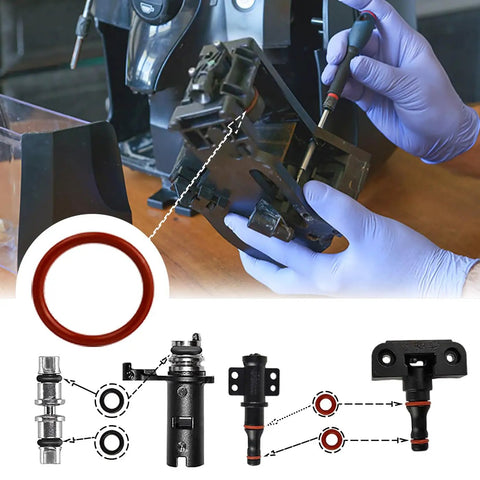 60 Piece Silicone O Ring Kit For Espresso Machines With 15 Sizes Of Food Grade Seals And Gaskets Replacement, installation view