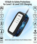 Portable Level 1 And Level 2 EV Charger, 16 Amp 110V/240V with safety features and NEMA plugs, J1772 compatibility