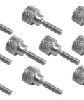 10 Pack 6 32 X 1 Half Inch 303 Stainless Steel Diamond Knurled Thumb Screws With Straight Shoulders Flat Tips for no sweat manual adjustment