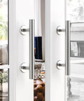 9.5 Inch Stainless Steel Sliding Barn Door Handles Pull Flush Hardware Set Double Sided For Gates Garages Sheds And Furniture Easy Install No Slotted Holes Needed Heavy Duty Rust Resistant Brushed Finish