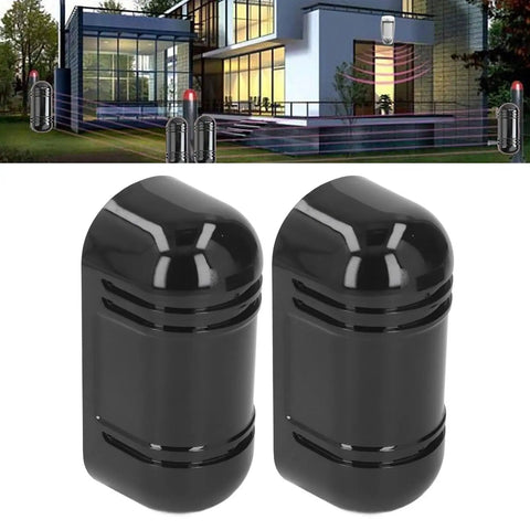 Infrared Beam Alarm System With Photoelectric Motion Detector For Homes And Villas Factories And Schools Tough Security Sensor With 100m Range And Smart Animal Detection To Avoid False Alarms shown in garden installation