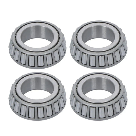 Four bearings from Two Sets Of 4 On 4 Inch Trailer Hub Kit With 1 Inch BT8 Spindle And Bearing Kit Includes Two Idler Hubs With Lug Nuts Rated