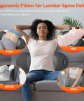 Sudahia 3in1 Electric Back Massager With Heat Vibration And Traction Lumbar Support Pillow For Bed And Chair on a sofa, used for spine relief.