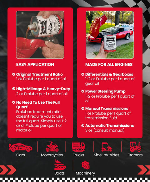 Image showing Premium Drop In Engine Oil Additive in use for smooth ride and engine performance on different vehicles.