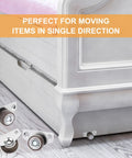 Rigid Side Mount 1 Inch Caster Wheels Built Tough For Furniture And Cabinets, Non Swivel, installed on white bed frame