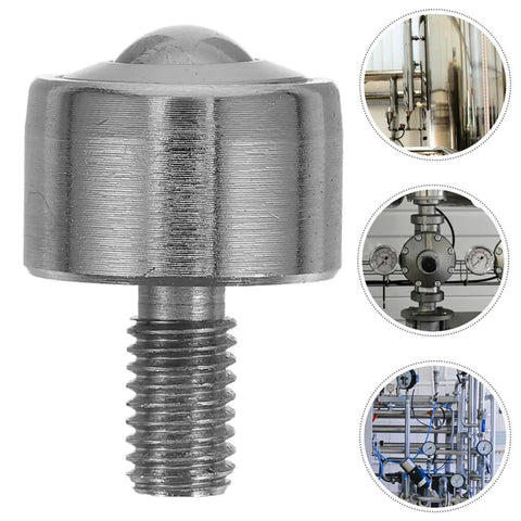 Built Tough Heavy Duty Ball Caster Roller Transfer Bearing With M12 Thread Stem, featuring a steel core for smooth load rolling.