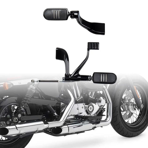 Harley Sportster Mid Control Kit With Peg Levers And Linkage Hardware Complete Mounting Set For 2004 2013 XL Models 1200C 1200R 1200L 1200N 1200X And 883 883L 883R Direct Bolt On Installation For Easy Fit And Secure Ride, black steel mid controls