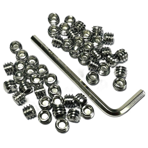 50 Piece Set Screws One Quarter Twenty By Three Sixteenths Inch 304 Stainless Steel Allen Head Hex Socket Grub Screws With Allen Wrench