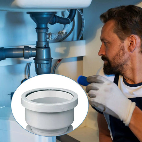 10 Pack Silicone Seal Rings For Drain Pipes And Sinks No Brainer Rubber Gasket Washers For One And A Half Inch Waste Lines Cone Seal Ring For Leak Proof Kitchen Bathroom Outdoor Plumbing White Set, white silicone drain gasket on sink pipe