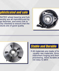Front Wheel Bearing And Hub Assembly 2 Piece Set Fits Ford Explorer 2002-2005, Lincoln Aviator 2003-2005, Mercury Mountaineer 2002-2005 With ABS, 5 Lug Bolts, Direct Replacement, Ready To Roll, Durable Performance For Smooth Rides showcased in promotional image highlighting durability and manufacturing quality.