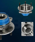2X Front Wheel Hub And Bearing Assembly Set For GM Cars Including Chevy Impala Monte Carlo Buick Regal Pontiac Grand Prix Buick Rendezvous Drop In Ready Non ABS 5 Lug Front Replacement showing detailed views