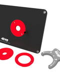 Heavy Duty Phenolic Router Table Insert Plate Fits Triton MOF001 And TRA001 Routers With Slick Level Loc Rings And Predrilled Mounting Holes For A Bullseye Fit And No Sweat Setup On Your Favorite Workbench.