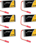 6-pack of 3.7V 800mAh 25C 1S LiPo Battery Pack with JST Plug for RC Drones and Quads Fits F181 X400 X400W X800 Holy Stone