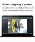 Laptop displaying Wired Video Doorbell Cam with Always On Streaming HDR Video Night Vision and Two Way Talk for Your Front Door