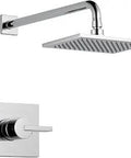 Vero 14 Series Single Function Shower Trim Kit with Touch Clean Rain Shower Head, Chrome Finish, shown in modern design