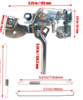 Throttle Control Assembly Kit For Mini Bikes And Go Karts Fits Coleman Baja 196cc Ct200u Bt200x Kt196 Mb165 Mb200 Predator 212cc Gx160 Gx200 Gx120 Engines Includes Governor Lever Return Spring And Easy Install, shown with measurements