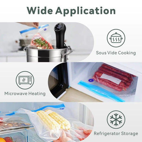 Reusable Sous Vide Vacuum Sealer Bags 30 Pcs Set with Upgraded Auto Pump BPA Free in cooking and storage applications
