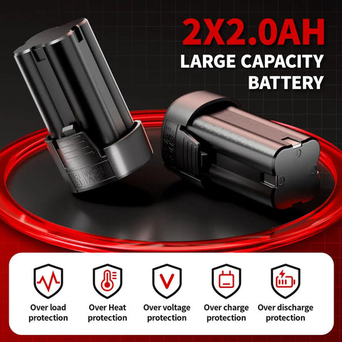 Cordless Electric Ratchet Wrench Set With 40 Ft-Lbs Torque, 550 RPM, 16.8V Power Tool, 3/8 Inch Drive, 1/4 Inch Adapter, LED Light, Dual 2.0Ah Batteries And Fast Charger, 2x 2.0Ah batteries