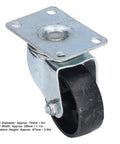 Heavy Duty 3 Inch Swivel Caster Wheels Built Like A Tank With Solid Cast Iron And Slick Dual Bearings For Smooth Glide On Indoor Outdoor Trolley Cart close-up of 3in caster with metal base.