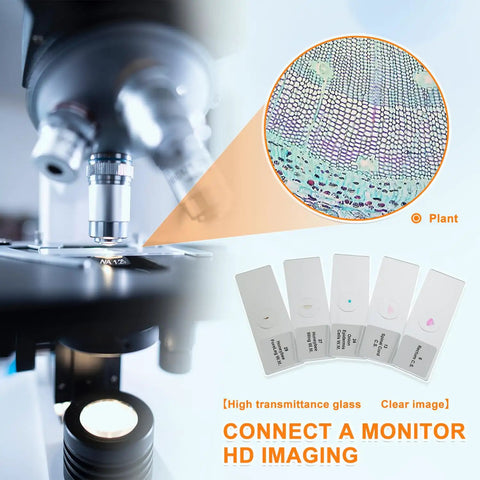 30 Pack Microscope Slides With Specimens, Glass Prepared Slides Set For Lab, Class, And Home Microscope Fun, Ultra Clear Glass With Rounded Edges For Safe Handling, Great For Teaching, Demos, And Research Projects, plant slide set