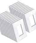 20 Pack 1 Gang Screwless Decorative Wall Plate Gloss Snow White Cover For Decorator Receptacle Outlet And Switch Seamless Edge Design