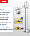 Heavy Duty One Ton Drum Lifter Clamp With G80 Chains For Steel And Plastic Barrels, detailed product specifications and dimensions.