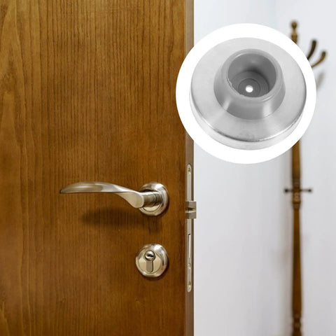 Three Piece Stainless Steel Door Stopper Set With Rubber Bumpers Built To Last Wall Protector Concave Design Easy To Install