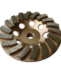 4.5 Inch Turbo Diamond Grinding Wheel For Concrete And Masonry featuring 30 40 grit segments for easy surface prep and coating removal.