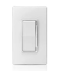 Front view of Decora Slide Dimmer Switch For Electronic Low Voltage And Dimmable LED Bulbs With 3 Way And Single Pole Install 600W ELV Or 300W LED Or CFL Keeps Brightness Setting White DSE06 10Z