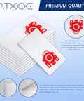Stacked FJM Vacuum Bag Replacement Set Compatible With Canister Type FJM 3D Efficiency, showing top view with locking collar.