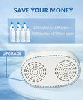 Replacement Filter For Waterdrop WD PF 01A Plus Pitchers And Dispensers That Reduces PFOA PFOS And Chlorine And Lasts Up To 3 Months Or 200 Gallons Pack Of 2 Easy Install shown with water bottles.