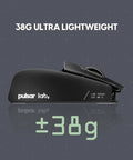 X2F Mini Fingertip Wireless Gaming Mouse Ultra Lightweight Low Latency Sensor Ergonomic Grip Hella Smooth Tracking Pro Level Esports Rig Ready In Sleek Black profile with lightweight design, showcasing ±38g weight.
