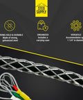 Pro-Grade Wire Pulling Kit With Six Size Wire Trammels, Two Wire Lassos, And Rugged Carrying Case, steel wire detail