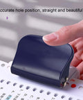 Hand operating 6 Hole Punch For Loose Leaf Paper A4 A5 B5 Size Handheld Metal Circle Puncher with Five Sheet Capacity on white paper