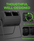 Leakproof 37.5 Gallon Compost Tumbler With Odorless Aeration, resin bin for outdoor use, side view with twin chambers.