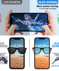 Comparison of LCD and OLED screens on iPhone 14, highlighting battery saving and thickness with IPhone 14 OLED Screen Replacement Kit.