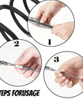 Top Shelf Wire Pulling Grips Set Includes Two Galvanized Steel Cable Puller Socks For Effortless Light Or Heavy Wire Fishing rust proof construction shown in usage steps.