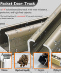 Heavy Duty Sliding Barn Door Hardware Track System With Silent Steel And Nylon Roller Wheels For Slick Smooth Glide close-up of aluminum track