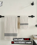 Oil Rubbed Bronze Bathroom Hardware Set Five Piece Bath Accessories With Wall Mount Includes 24 Inch Towel Bar on wall