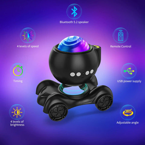 Galaxy Projector 5 In 1 Nebula Aurora Light With Built In Bluetooth Speaker White Noise Night Light on black base
