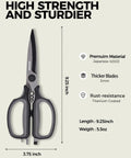 Heavy Duty All Purpose Kitchen Scissors With Ultra Sharp Blade And Power Curve Technology For Cutting Herbs Meat Packaging Cardboard And More Go To Ergonomic Durable Handles For Everyday Kitchen Tasks, 9.25 inch