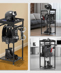 Heavy Duty Police Gear Stand With Four Strong Hangers For Handguns, Belts, Vests And Body Armor, Freestanding Tactical Gear Rack